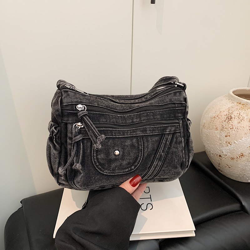 Street Style Retro Blue Denim  - đánh giá và giá Luxury Bags Vip