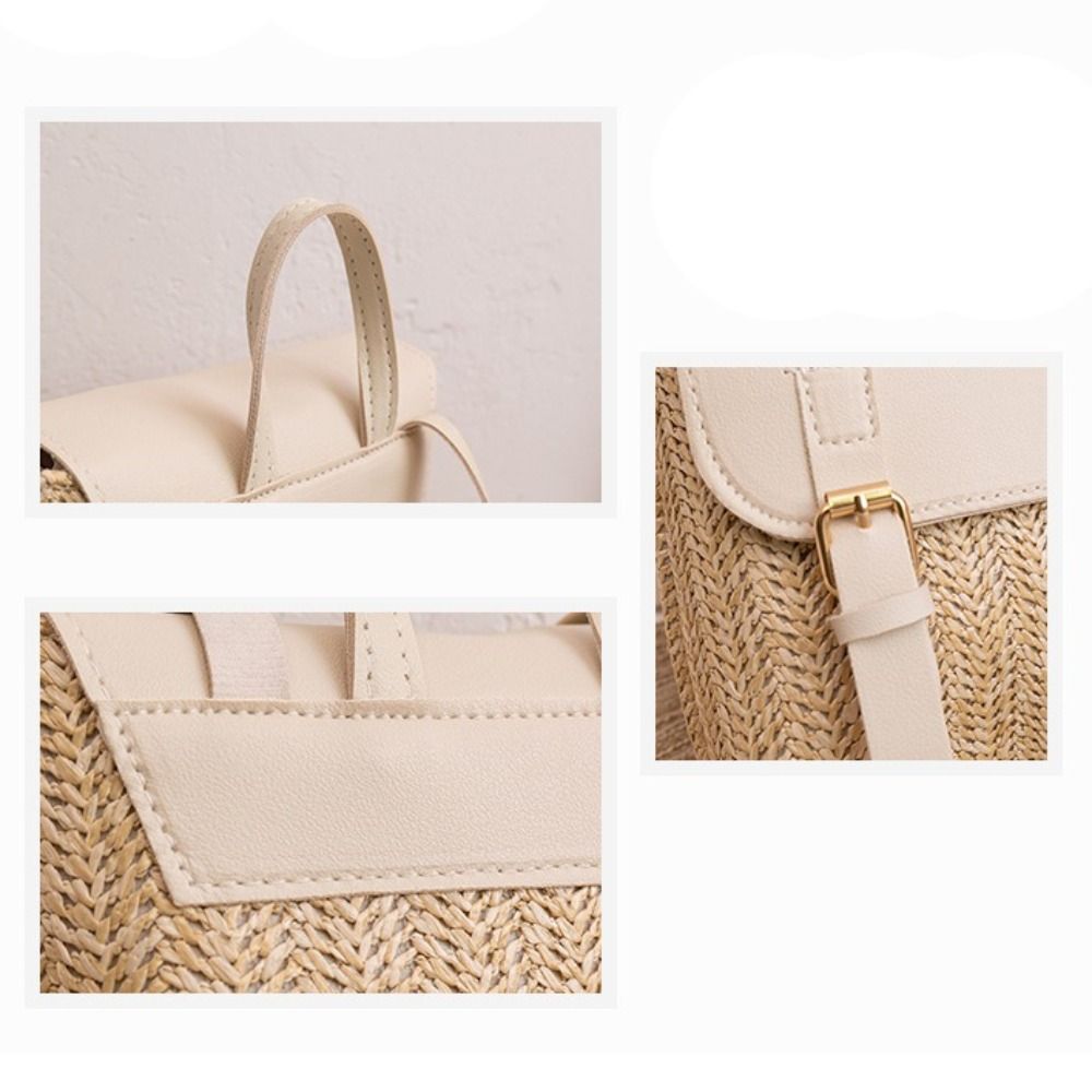 Trend PU Leather Straw Backpac - đánh giá và giá Luxury Bags Vintage