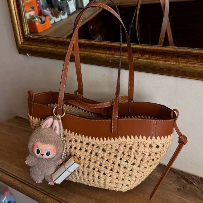 2026 Summer Hollow-out Raffia  - đánh giá và giá Luxury Beach Bags Ysl