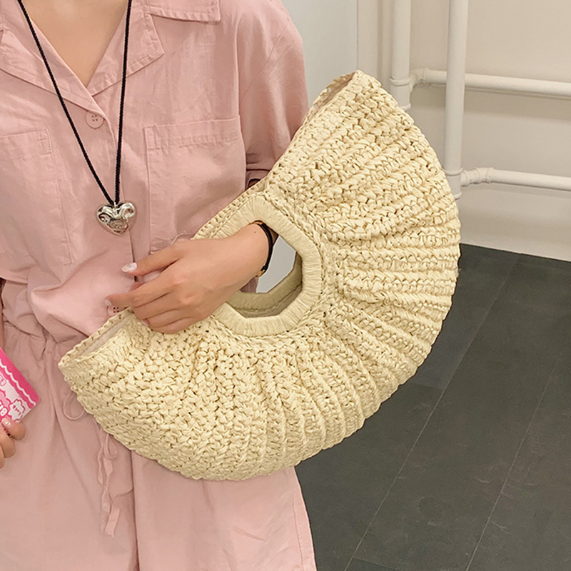 Summer Straw Women Half-moon B - đánh giá và giá Luxury Beach Bags Ysl