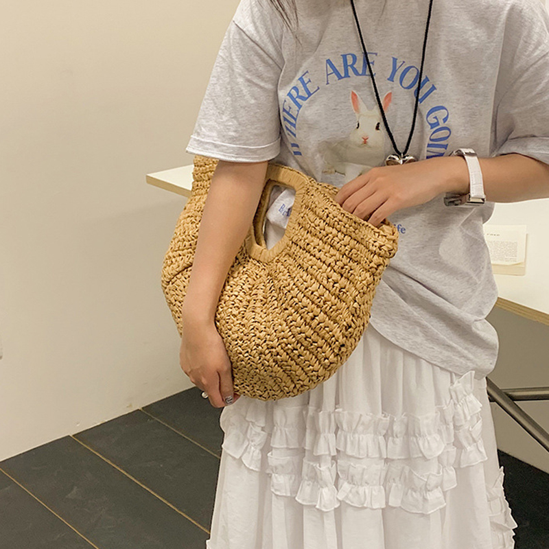 Summer Straw Women Half-moon B - đánh giá và giá Luxury Beach Bags Ysl