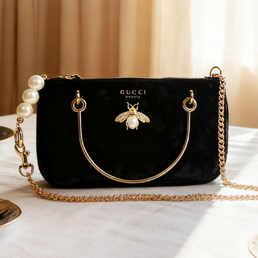 Gucci’s Bag Women Black Velvet - đánh giá và giá Luxury Beach Bags Ysl