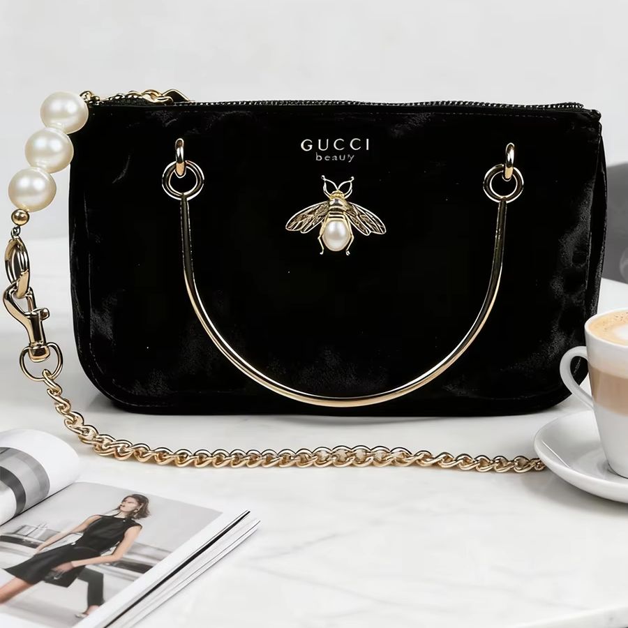 Gucci’s Bag Women Black Velvet - đánh giá và giá Luxury Beach Bags Ysl